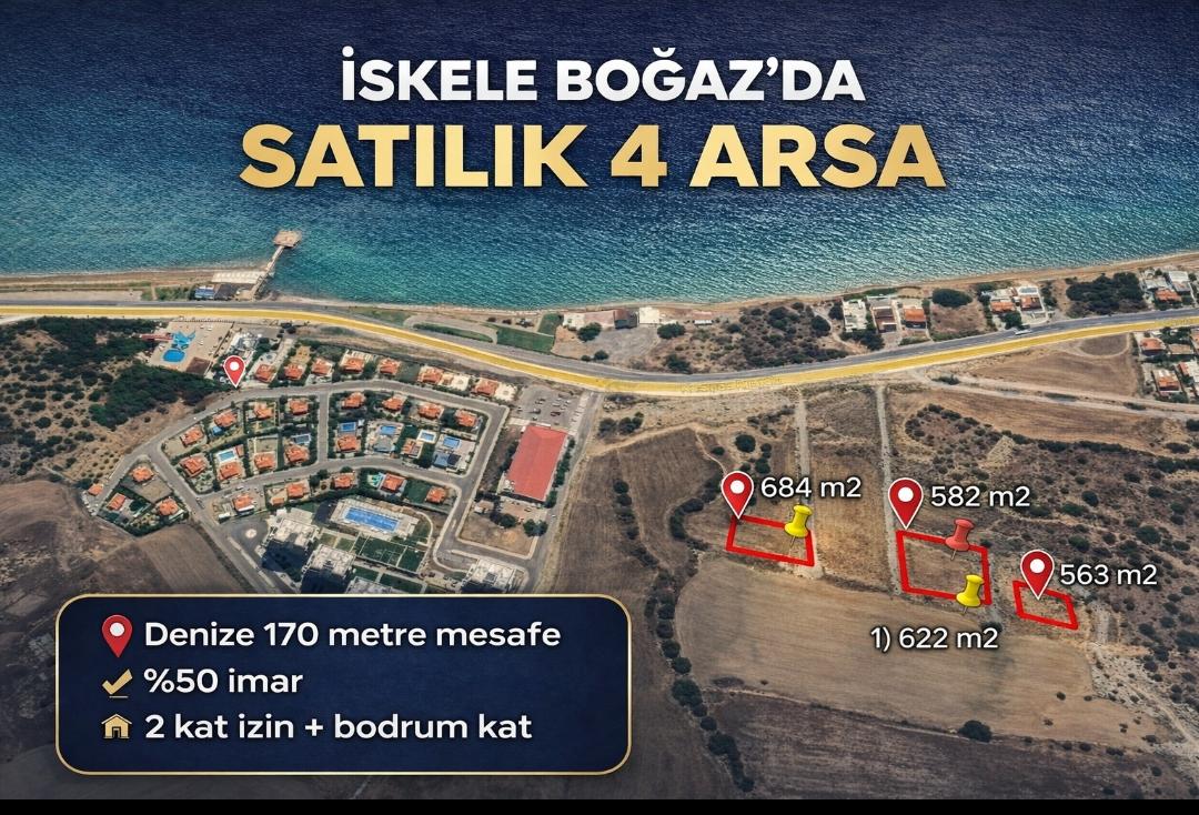 İskele Boğaz'da Denize 170 m – Türk Koçanlı 4 Adet Satılık Arsa